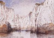 Lear, Edward The Rocks of the Narbada River at Bheraghat Jubbulpore china oil painting artist